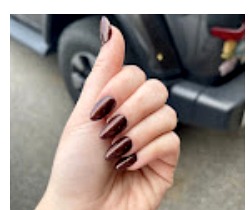 Deep burgundy manicure