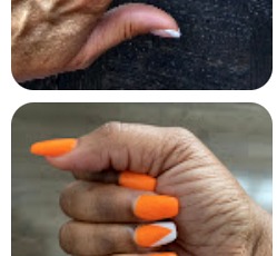 Vibrant orange coffin nails